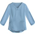 thumbnail image 1 of Summer Tops for Women 2024 Thanksgiving Scrubs Halloween Scrub Top Plus Size Christmas with Pockets Light Blue Size S, 1 of 5