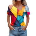 thumbnail image 1 of Summer Tops for Women 2025 Trendy Fitted Womens T Shirts Casual Graphic Hide Belly Tunic 2025 Summer, 1 of 5