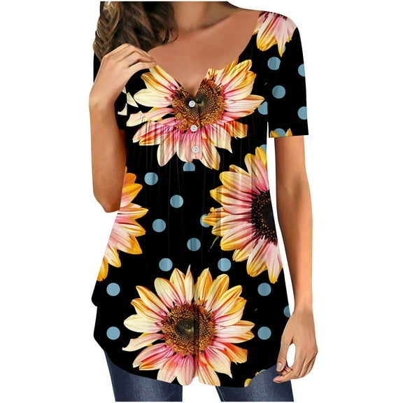 Summer Tops for Women 2025 Trendy Fitted Womens T Shirts Graphic V Neck Plus Size Shirts for Women