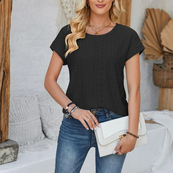 Summer Tops for Women 2025 Trendy Plus Elegant Blouses for Women Dressy Casual Work Out Shirts Gym Loose Cotton