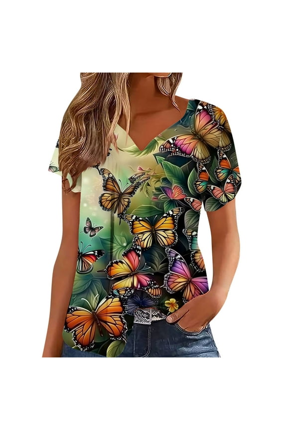 Summer Tops for Women 2025 Trendy Plus Size Plus Size Shirts With Built In Bra Basic Fitted Tees