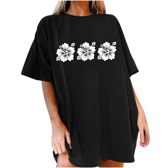 Summer Tops for Women 2025 Trendy Plus Size Womens Shirts Short Sleeve Letter Print Tee