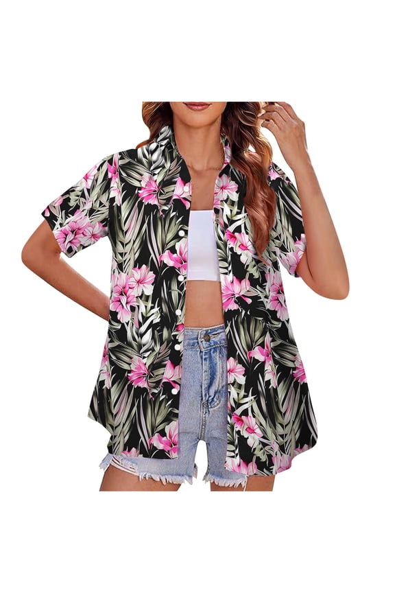 Summer Tops for Women 2026 Vacation Trendy Womens Blouses Short Sleeve Summer Shirts for Teens Modest