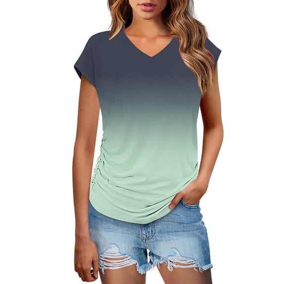 Tops for Women 2026 Womens V Neck Tops Womens Tee Shirt Tops Short Sleeve Cute Tops Tops