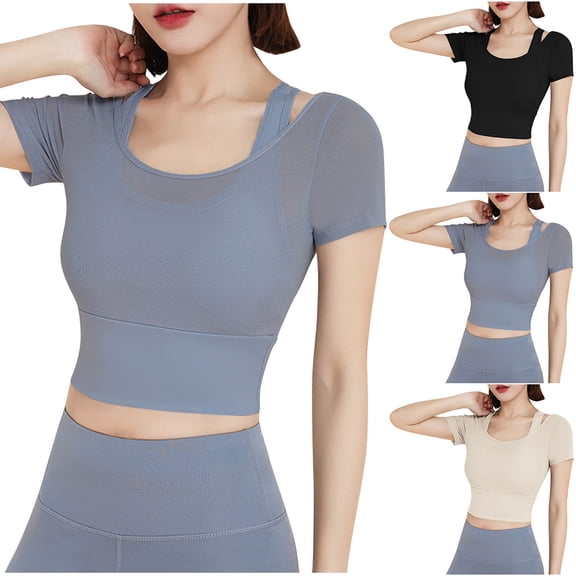 Summer Tops for Women 2026 Casual OverSolid Round-Neck Hooded Short Sleeve Blouse T-Shirts