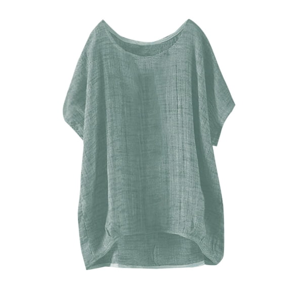 Summer Tops for Women Casual Pullover Sleeve T Shirt Thin Short Top Blouse Loose Blouse Womens Fashion Clothing