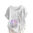 thumbnail image 1 of Summer Tops for Women Casual Short Sleeve Floral Print Blouses Plus Size Round Neck T Shirts Loose Fit Comfy Shirts Blusas De Mujer, 1 of 5