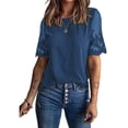 thumbnail image 1 of Summer Tops for Women Chiffon Womens Tops Lace Stitching Plus Size Tops Alsol Lamesa, 1 of 2