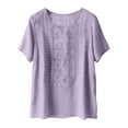 thumbnail image 1 of Summer Tops for Women Fashionable Casual Solid Color Pleated Cotton And Linen Tops Shirts Cute Summer Tops1 PC, 1 of 4