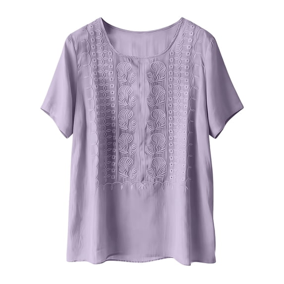 Summer Tops for Women Fashionable Casual Solid Color Pleated Cotton And Linen Tops Shirts Cute Summer Tops1 PC