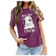 thumbnail image 1 of Summer Tops for Women Ghostly Printed T Shirt Adorable Tee for Festive T Shirts for Women Dark Purple L, 1 of 3