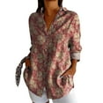 thumbnail image 1 of Summer Tops for Women New Fashionable Long Sleeve Printed Casual Lapel Shirt Womens Shirts Multicolour XXXXL, 1 of 3