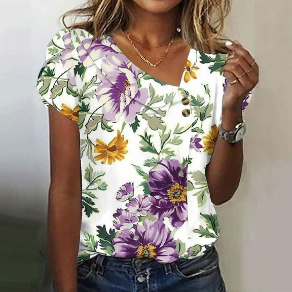 Summer Tops for Women Over 50 Tie Front Plus Size Blouses for Women Dressy Casual Tshirts Shirts Graphic