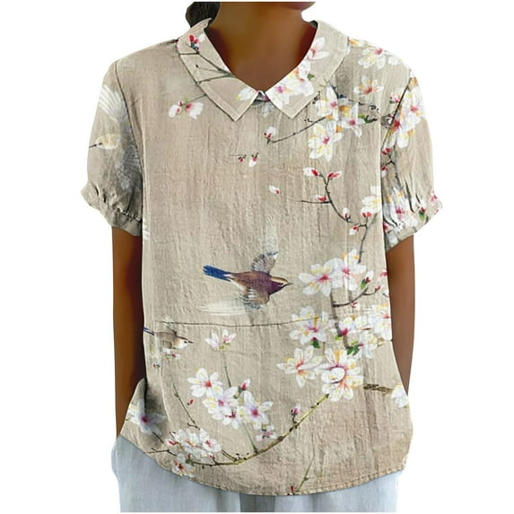 Summer Tops for Women Over 50 Tie Front Tshirts Shirts Graphic Vintage V Neck Cute Summer Clothes for Women Over 50