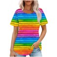 thumbnail image 1 of Summer Tops for Women Over 50 Tie Front Womens T Shirts Graphic Tees Boho Generic Womens Tops Hide Belly, 1 of 7