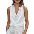 thumbnail image 1 of Summer Tops for Women Satin Blouses for Women Button Down Shirts Long Sleeve Tops, 1 of 4