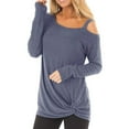 thumbnail image 1 of Summer Tops for Women, Shirts for Women, Stylish Women's Cold Shoulder Tops Long Sleeve Casual Blouse Knot Detail Tunic for Effortless Fashion, 1 of 6