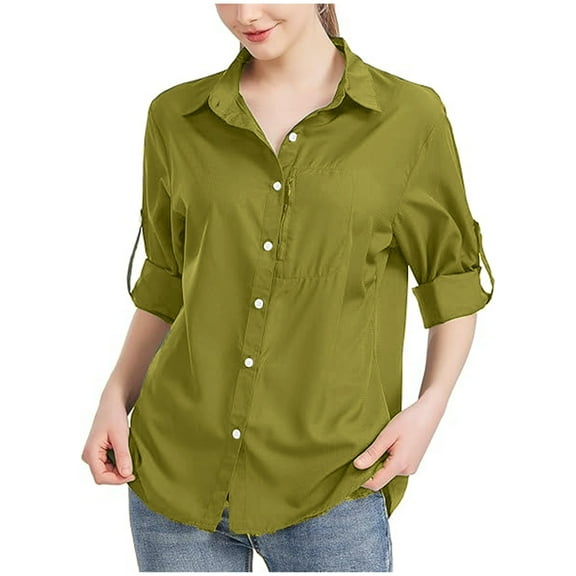 Summer Tops for Women, Shirts for Women, Women's Casual Short Sleeve Sunscreen Shirt with Zipper Pockets for Comfort and Versatility