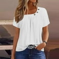 thumbnail image 1 of Summer Tops for Women Solid Color For Women O-Collar Short Sleeve Comfy Womens Tops Tshirtss, 1 of 9