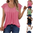 thumbnail image 1 of Summer Tops for Women Solid Color Lace Short-Sleeve T-Shirt Loose And Versatile Top, 1 of 10