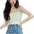 thumbnail image 1 of Summer Tops for Women Solid Slim Sleeveless Tank Top Long Sleeve Shirts for Women Yellow One Size, 1 of 3