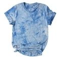 thumbnail image 1 of Summer Tops for Women Trendy Tie Dye Crew Neck Short Sleeve Shirts Casual Loose Fit Comfy Dressy Blouse Tee Ladies Clothes, 1 of 7