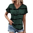 thumbnail image 1 of Summer Tops for Women UK Women's V Neck Short Sleeve Shirts Button Down Tunic Blouses Fall Basic Tops Tee S-3XL, 1 of 5