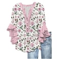 thumbnail image 1 of Breathable Linen Tops for Women Beach Vacation Flowy Summer Outfit, 1 of 5