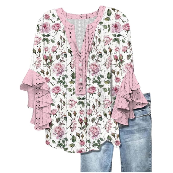 Breathable Linen Tops for Women Beach Vacation Flowy Summer Outfit