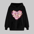 thumbnail image 1 of Summer Tops for Women Viikei Fall Tops for Womens 2025 Trendy,Women's Print Winter Hoodie Pullover Tops Long Sleeved Comfortable Sweatshirt Black L, 1 of 5