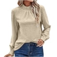 thumbnail image 1 of Summer Tops for Women Viikei Womens Tops Casual Clearance,Tops for Women Plus Size,Women's Solid Color Round Neck Hooded Long Sleeve Top Beige XL, 1 of 5