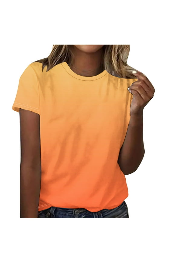 Summer Tops for Women Women's Short Sleeve Shirt Big Tshirts Shirts Tie Dye T Shirt Plus Size Tee Shirts for Women Cotton