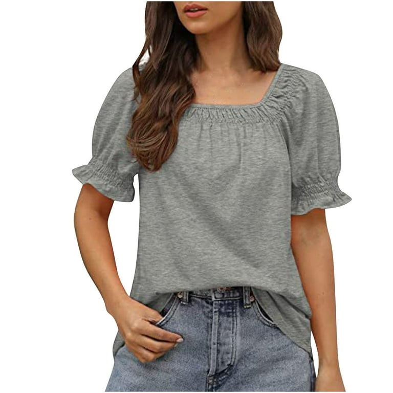 Dressy gray tops clearance