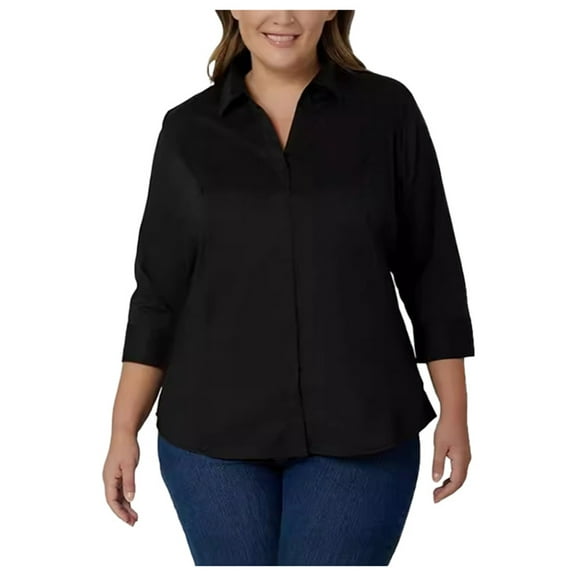 Summer Tops for Women, Womens Tops, Stylish Women's Shirt Casual Large Fit Versatile Button-Up for Spring and Summer Everyday Wear