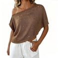 thumbnail image 1 of Summer Tops for Women's Asymmetrical Poncho Tops Off The Shoulder Lightweight Shawl Sweater, 1 of 5