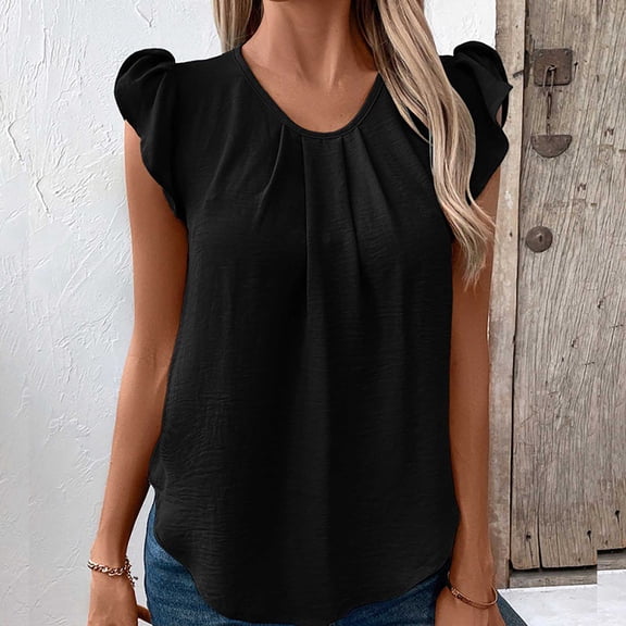 Summer Tops with Sleeves for Women 2026 Short Sleeve Tees for Women Womens Tops Casual V Neck Solid Color Tops Plus Size T Shirts for Women Graphic