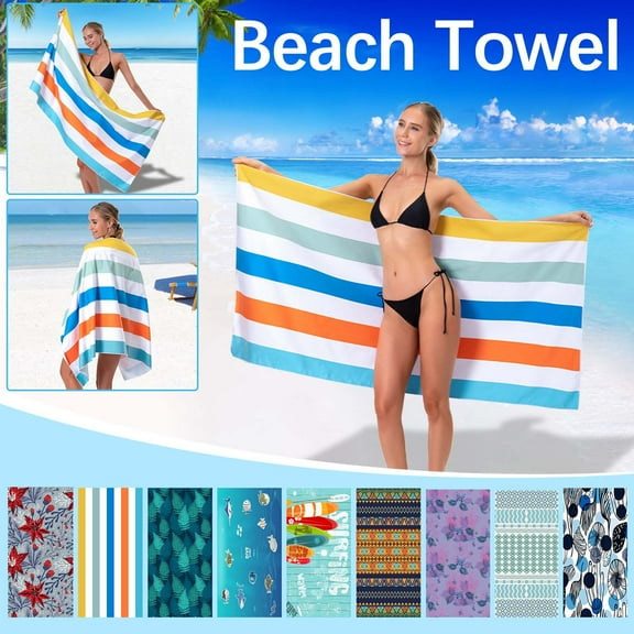 Summer Towels Travel Towel Quick Dry, Soft Beach Towels Beach Towel for Men, Beach Towel Men Beach Trip Must Haves Beach Towels on Sale (80x160cm/31.50x62.99in)
