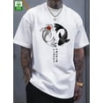 thumbnail image 1 of Summer Trend Men'S Pure Cotton T-shirt, Koi Japanese Pattern Printing, Outdoor Wear Men'S Fashion Pure Cotton T-shirt, 1 of 1