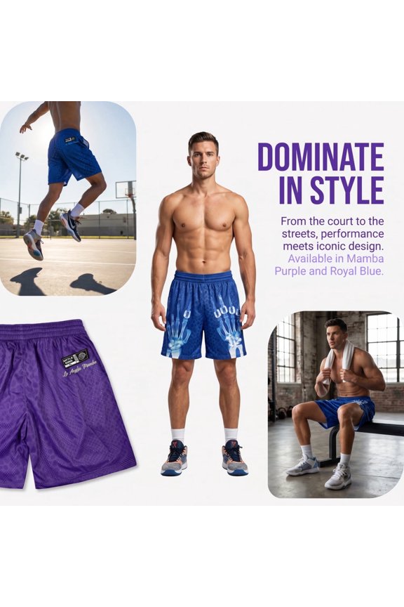 Summer Trend Printed Basketball Shorts, Loose Casual Athletic 5 Inch Shorts with Bone Ring Pattern Number 2 & 4 on Both Sides