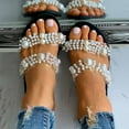 thumbnail image 1 of Summer Trends 2023!AXXD Platform Sandals Women,Sandals Flip Flops Beach Slippers Pearl Flat Shoes For Women Clearance Size 5.5, 1 of 1