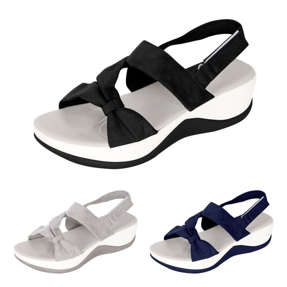 AXXD Women's Wedge Sandals,Sandals for Women,Flat Wedge Heels Sandals With Arch Support For Women Size 9
