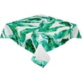 thumbnail image 1 of Summer Tropical Banana Palm Leaf Rectangle/Square Tablecloth 52x52inch, Stain Wrinkle Resistant Polyester Table Cloth,Oil Proof Dining Table Cover Decorative for Parties/Wedding/Outdoor BBQ, Aqua, 1 of 6