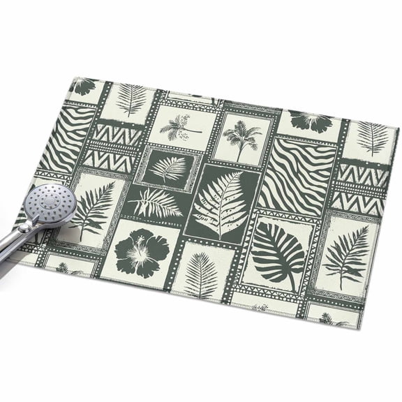 Summer Tropical Boho Washable Area Rug 2 x 3 ft Monstera Fern Palm Leaf Hibiscus, Soft Non Slip Rugs Stain Repellent Indoor Felt Carpet for Living Dining Room Bedroom Home Office
