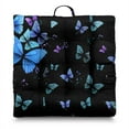 thumbnail image 1 of Summer Tropical Butterfly Print Meditation Pillow Thick & Fluffy Zabuton for Yoga & Relaxation, 1 of 7