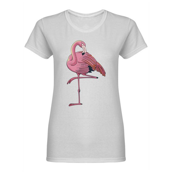 Summer Tropical Flamingo Design Shaped T-Shirt Women -Image by Shutterstock, Female Small