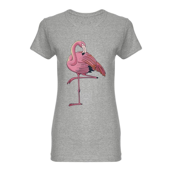Summer Tropical Flamingo Design Shaped T-Shirt Women -Image by Shutterstock, Female XX-Large