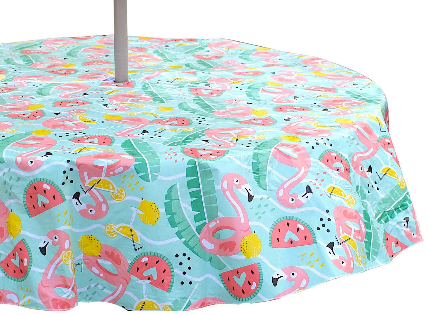 Summer Tropical Flamingo Pool Party Fun Vinyl Tablecloths Patio Table