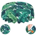 thumbnail image 1 of Summer Tropical Hawaiian Leaves Turquoise Leaf Waterproof Picnic Patio Party Round Table Cloth Cover Decorations Fabric 60 Inch Circular Tablecloth For 20-47 Inch Home Dining Room Kitchen Decor, 1 of 6