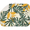 thumbnail image 1 of Summer Tropical Leaf Kitchen Drying Pad - Quick Dry Microfiber Sink Mat - Multipurpose - 18"x24", 1 of 5