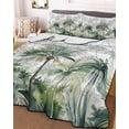 thumbnail image 1 of Summer Tropical Leaves Full Size Down Alternative Comforter, Lightweight Comforter Quilt Bedding Set with Pillow Shams Green Botanical Palm Trees All Seasons Bed Comforter Duvet Insert 78"x90", 1 of 7